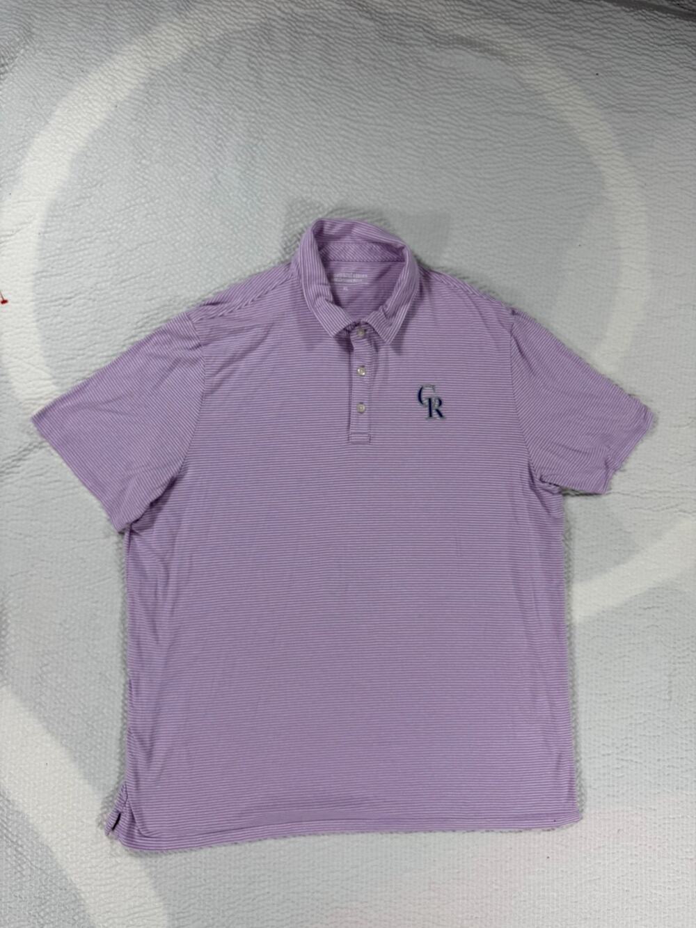 Vineyard Vines Polo Shirt Mens XL Purple Colorado Rockies Edgartown Pima Cotton